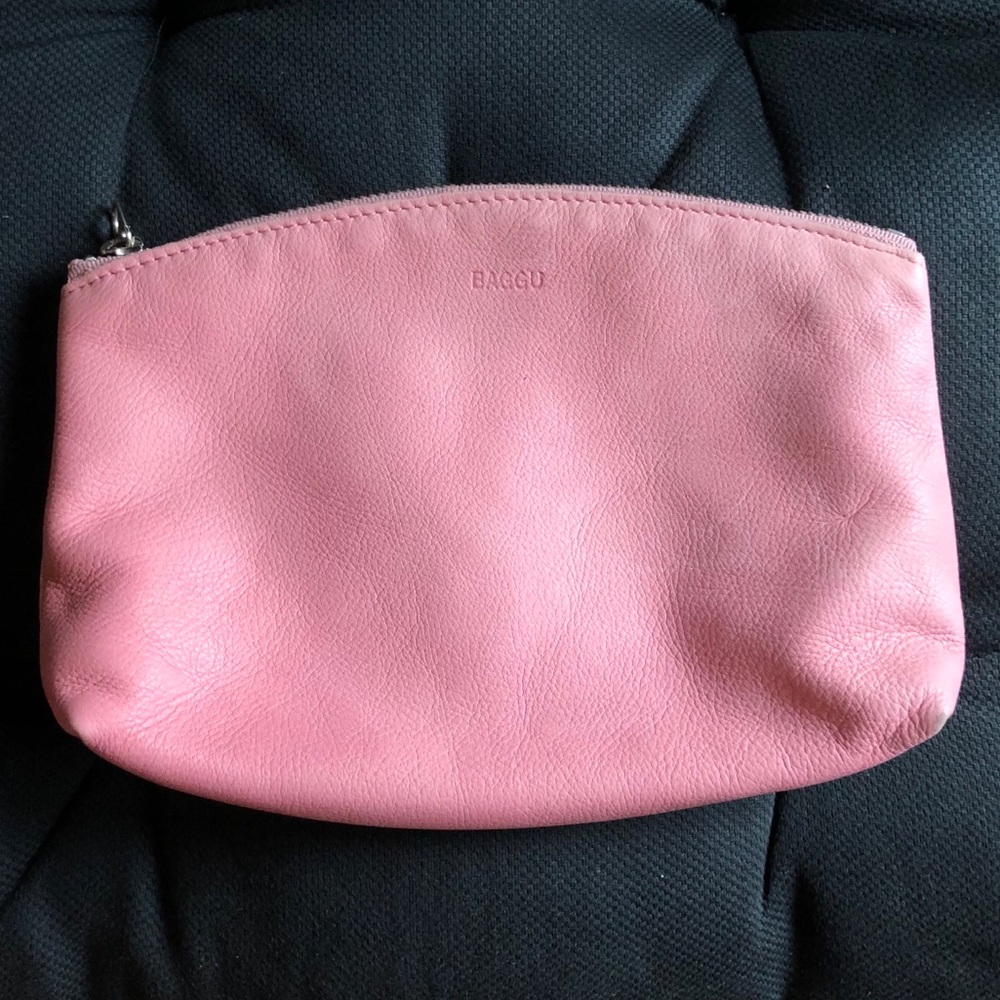 BAGGU Leather Zip Pouch